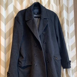 Banana Republic Gray textured mid length peacoat